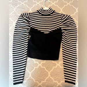 Turtleneck striped top